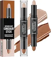 Double-Ended Contour Stick, Professional Makeup Wonder Contour Highlight Three-Dimensional Modification Shadow, V-Face Two-in-One Highlight Stick for Women's Beauty Cosmetics(#02)