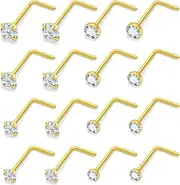 [Lsnevsie] 18G 20G 22G Stainless Steel Opal Nose Rings Studs for Women Men Nose Piercing Jewelry Top Diamond 1.5mm 2mm 2.5mm 3mm