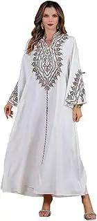 [WeiDuoLuo] Abaya’s for Women Muslim Applique Embroidery Long Sleeve Maxi Dress Loose Full Cover Dubai Robe