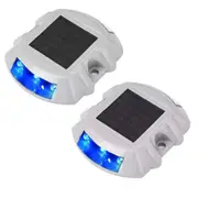 2x Solar Driveway Lights Deck Pathway Lights Solar Dock LED Light Safety Light~Blue Light