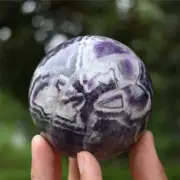 Natural Dream Amethyst Carved Ball Reiki Crystal Sphere Christmas gift XQ2851