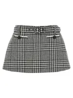 [Self Portrait] Self Portrait-Bouclé Wool Skort Bermuda E Short Bianco/Nero-Donna 6UK