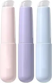 3Pcs Silicone Lip Brush With Lid,Prtable Multi Function Lip Brush Applicator,Round Head Lipstick Smudge Brush for Lipstick&Lip Gloss&Lip Tint&Lip Mask Soft Angled Concealer Makeup Brush Tool