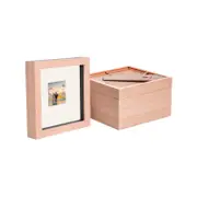 Nicola Spring 6" x 6" Light Wood 3D Box Photo Frames - 2" x 2" Mount - Pack of 5