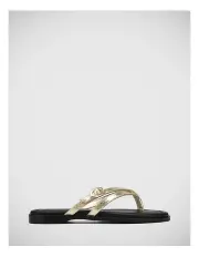 [Wittner] Esma Reptile Embossed Leather Thong in Gold