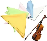 Microfiber Cloth, Violin Guitar Wiper Set of 5, Scratch-Resistant Anti-Static Reusable Fiber Cloth for Violin Guitar Electric Bass Wind Instruments Cleaning