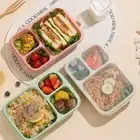 Reusable Food Container 4Colors Kids Bento Box Lunch Box Travel Snack Storage