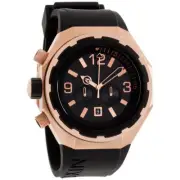 NEW Nixon STEELCAT Black Silicone & Rose Gold Steel Case Chrono Watch A313109800