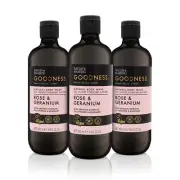 Baylis & Harding Goodness Rose & Geranium Natural Body Wash, 500 ml (Pack of 3)