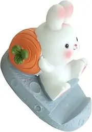 GARVALON Cute Rabbit Phone Holder Premium Cartoon Mobile Phone Stand for Desk Bed and Office Functional Cellphone Support for Comfortable Viewing Adorable Room Decor