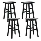 New set of 4 Wooden Bar Stools Kitchen Bar Stool Chairs Barstools Black
