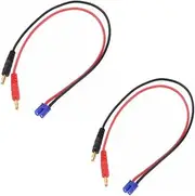 Hengfuntong-Elec EC2 EC 2 EC-2 Plug Male Charging Cable Leads 16awg 30cm for RC Battery Chargers 2pcs