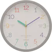 NEW One Six Eight London Learn The Time Wall Clock, Grey, 30cm