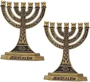 Retro Style Seven Holes Candle Holder Ornament Menorah Religious Decor Vintage Religious Candlesticks Home Decorative Item