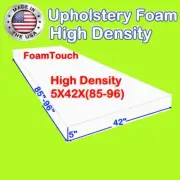 FoamTouch High Density Upholstery Foam Cushion 5" X 42" X (85-96)" Custom Cut