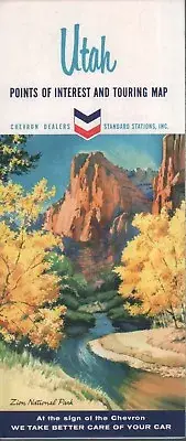 1964 Chevron Road Map: Utah NOS