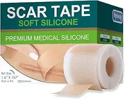 Hysimedy Medical Grade Scar Silicone Sheets Silicone Scar Tape (1.6" X 157" - 4M) Extra Long Effective Keloid Scar Tape Shock Removal For Ces