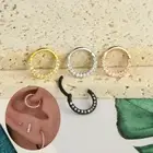 Titanium CZ Crystal Septum Clicker Hinged Segment Hoop Ear Cartilage Nose Rings