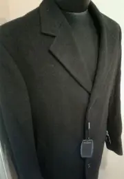 BNWT Nautica Charcoal Grey Topcoat 38S new cashmere blend