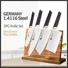 Knife Set Chef Cleaver Nakiri Utility Stainless Steel Wood Handle Beef Slicing L