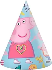 Procos - Party Peppa Pig Messy Play Cone Paper Hats, Pack of 6, Multi-Colour, PR91996