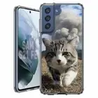 For Samsung Galaxy S20 S21 S23 S24 FE 5g TPU Case+Glass(Doomsday Cat)