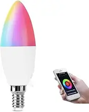 UanTii Tuya Smart WiFi Candle Light Smart Led Lighting Bulbs E14 Base Dimmable and RGB Color Changing Light Bulb App Remote Control Compatible with Alexa Google Home Siri (1) (1)