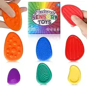 6 Pcs Fidget Toys Kids Sensory Stone for Kids: 6 Pack Textured Soft Worry Stone for Autism Kids Calming - Fidget Stress Toys for Students Anxiety Relief - Small Prizes Fidget Toys