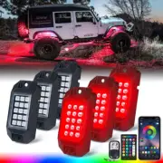 6Pcs RGB Underglow Rock Light Kit Offroad Music Wireless Bluetooth Neon Lamps