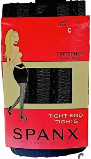 SPANX Tight-End Tights ~ Color Black - SIZE C ~ Patterned Body Shaping Tights