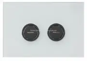 White Glass Square Pneumatic Flush Panel Buttons for In Wall Cistern