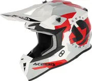 Acerbis Linear, motocross helmet , color: Matt White/Light Grey/Red/Black , size: M