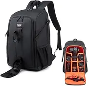 Camera Bag-Waterproof Camera Backpack-Large Capacity Camera Case Bag Photography Backpack with 15.6" Laptop Compartment for Men Women-Camera Bags Carry DSLR SLR Cameras Lens Tripod, Black