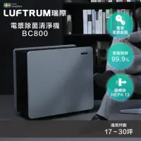 在飛比找momo購物網優惠-【LUFTRUM瑞際】電漿除菌空氣清淨機BC800(雷神清淨