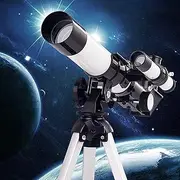 400mm Focal Length AZ Mount Astronomical Refracting Telescope,Multi-Coated Optics and BaK-4 Prisms,Low Light Night Vision,with Tripod Phone Adapter