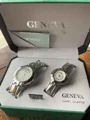 Geneva Wrist Watch Classic Collection Gift Set - His And Hers Quartz Watches