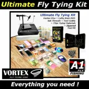 NEW Ultimate Fly Fishing Tying Kit - Vortex Vise, DVD, Tools, Threads, Materials