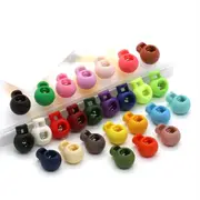 50x Double Hole Toggle Cord Stopper Lock End Drawstring Spring Loaded Holes