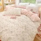 Ins Flowers Bedding Set Flat Bed Sheet Duvet Cover Nordic Bed Linens Bedding Set