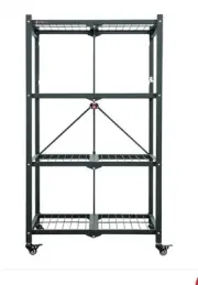 Armadillo Tough- Rapid Rack (Large) Foldable 4 Tier Metal Storage Shelf