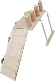 PENIKOKO 1 Set Hamster Climbing with Platform and Ladder Easy to Install Wood Stand for Guinea Pig Cage Accessories for Pet Birds and Animals