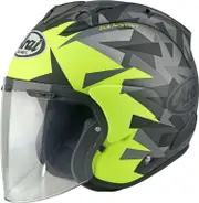 Arai SZ-R Evo Mimesis, open face helmet , color: Neon-Yellow/Grey/Black , size: XL