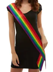 Mardi Gras Rainbow Party Sash Costume Accessory