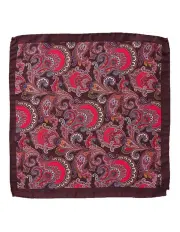 [Dom Bagnato] Fan Paisley Silk Pochette in Wine