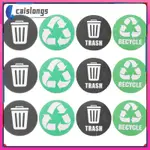 CSLONGSI 垃圾標誌符號回收貼紙可回收垃圾標誌防水箱標籤廢物 12 件
