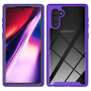 MCC Shockproof Bumper Case Samsung Galaxy Note10 Clear Back Cover Note 10 [Purple]