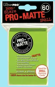 YUGIOH ULTRA PRO-MATTE LIME GREEN DECK PROTECTOR/SLEEVES (SMALL) 60ct