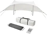 Yajuyi Lightweight Tent Tarp Awning with Storage Bag for Hiking and Travel, Height 2.1m