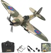 FLYCOLOR VOLANTEXRC RC Plane RTF for Beginners,2.4Ghz 3CH Remote Control Airplane Easy to Fly with Gyro Stabilization，Outdoor Hobby WWII,with Xpilot Stabilization System (Spitfire)