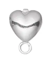 Earstud, 100 Silver Plated 6mm Hollow Fancy Heart Post with Closed Loop Earrings
